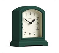JONES CLOCKS® Tavern Horloge de cheminée | Conception Moderne du Dessus en Arc | Vert foncé | Style Classique Contemporain pour Bureau, Table, étagère ou Table de Chevet