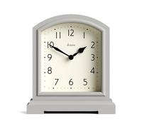 JONES CLOCKS® Tavern Pendule de cheminée | Design Moderne du Sommet de l’Arche | Gris Clair | Style Classique Contemporain pour Bureau, Table, étagère ou Chevet