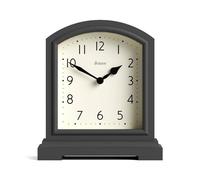 JONES CLOCKS® Tavern Pendule de cheminée | Design Moderne du Sommet de l’Arche | Gris foncé | Style Classique Contemporain pour Bureau, Table, étagère ou Chevet