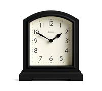 JONES CLOCKS® Tavern Pendule de cheminée | Design Moderne du Sommet de l’Arche | Noire | Style Classique Contemporain pour Bureau, Table, étagère ou Chevet