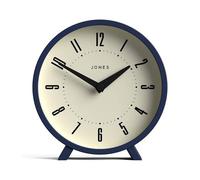 JONES CLOCKS® Venus Horloge de Bureau | Design Rond Moderne | Bleu | Look rétro élégant pour étagère, Table, Manteau de cheminée ou Chevet