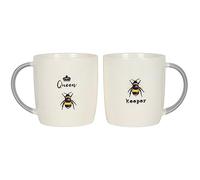 jones DP_41538 Lot de 2 tasses | Queen Bee Keeper | H 9 cm x l 11 cm x P 11 cm | Crème