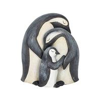 Jones Home Adorable décoration de Famille de Pingouins - 12,5 cm x 10,5 cm (1 pièce) - avec Papa, Maman et bébé Pingouins pour Les Proches et décoration de Chambre, Gris