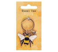 Jones Home & Gift- 1 Porte-clés en émail Motif Reine des Abeilles 7 x 4 x 0,2 cm, DP_41438, Multicolore, S