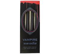 Jones Home & Gift Lot de 4 Bougies effrayantes en Forme de Larmes de Vampire Noir - 25 cm x 2 cm - Améliorateur d'ambiance Unique et Effrayant - Matériau Goutte à Goutte de Cire - Parfait pour la