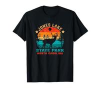 Jones Lake State Park Souvenir rétro Coucher de Soleil en Caroline du Nord T-Shirt