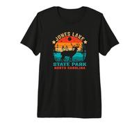 Jones Lake State Park Souvenir rétro Coucher de Soleil en Caroline du Nord T-Shirt Haut de Gamme