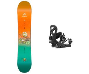 Jones - Packs (snowboard + fix) - Snowboard - Pack Youth Prodigy 2025 en Bois - Vert Vert 140 cm,145 cm