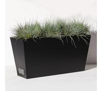 JonesHouseDeco Grand pot de fleurs rectangulaire moderne en métal renforcé avec panneau intérieur pour les fuites d'eau, grand pot de fleurs rectangulaire moderne en acier zinc, 70 cm de long, 40