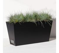 JonesHouseDeco Jardinieres Exterieur Grande Taille en Fer Forgé,Jardinière Rectangulaire Haute in & Extérieur Cube de Fleurs Résistant à la Rouille Noir Mat Panneau Doublé Trapézoïdal Acier 45litre