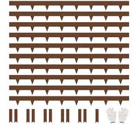 JonesHouseDeco Lot de 10 bordures de pelouse en acier Cor-Ten pré-rouillé 11,4 cm de hauteur - Bordure décorative en métal robuste (10 m de longueur totale) avec 11 clips et gants