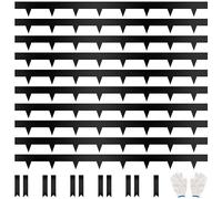 JonesHouseDeco Lot de 10 bordures de pelouse galvanisées - 1 m de long x 11,4 cm de haut - Avec revêtement en poudre noire - En acier - Séparateur de cour - Bordure décorative en métal (10 m de