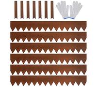 JonesHouseDeco Lot de 6 bordures de pelouse en acier Cor-Ten pré-rouillé de 14 cm de hauteur - 1 m de long - Bandes en acier Cor-Ten - Bordure décorative en métal Corten de calibre 14 (6 m de longueur