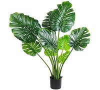 JonesHouseDeco Plantes Artificielles Fausse Monstera Deliciosa Plante en Pot Hauteur 120cm Tropical Palmier Artificiel pour Interieur Decoration
