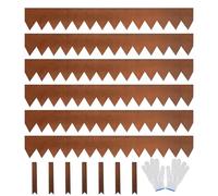JonesHouseDeco SPA-H Cor-Ten Lot de 6 bordures de pelouse en acier résistant aux intempéries 1 m L x 15,24 cm H/Rouille Borderline Bordure de jardin en acier Bordure décorative en métal 7 clips
