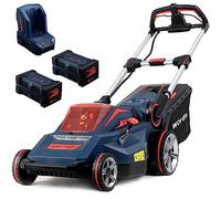 JonesHouseDeco Tondeuse à Gazon sans Fil Lithium-ION 84 V, 2 Batteries Largeur de Coupe 48,5 cm, 6 Niveaux de Hauteur de Coupe 30-90 mm Tondeuse Gazon Electrique Autopropulsion Taille Haie Batterie