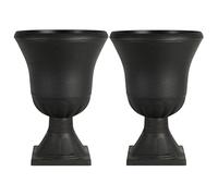 JonesHouseDeco Urne Pot Fleur Pédestal Roma Trophée Pots,55cm 2 pièces,Plantateur d'Urne Noir, Imitation Pierre Romain Planters,Pot Les Arbres,Plante Pot Grand Volume,architecte Romain Style