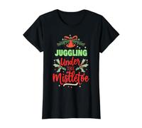 Jonglerie Gui Jongleur de Noël T-Shirt Graphique avec Valeur, Femme, Noir, M
