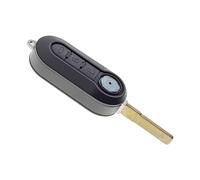 JONGO - Coque de Clé Noire avec Lame Compatible avec Fiat 500, 500L, Bravo, Doblo, Panda, Punto, Stilo, Lancia & Iveco Daily | Boitier Clef Plip Voiture Télécommande 3 Boutons
