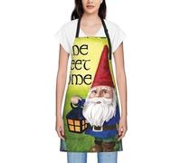 JONGYA Tablier imperméable en polyester durable pour femme Motif Tour Eiffel Idéal pour la cuisine et la cuisine, Nains de jardin colorés, taille unique