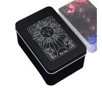 Jongyumo Boîte à cartes de tarot, étui à cartes de tarot,Boîte de rangement de bijoux - Étui à cartes de Tarot imprimé Moon Sun, pour cartes à jouer, bijoux, petit conteneur de rangement de bibelots