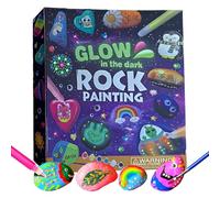 Jongyumo Coffret D'artisanat De Peinture Sur Roches | Activité d'Apprentissage Précoce | Set de Peinture Lumineuse sur Pierres pour | Pour Jardin D'École Fête Classe D'art Garçons Filles