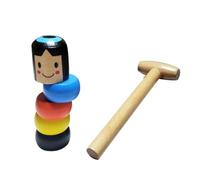 Jongyumo Jouet magique en bois incassable, jouet Daruma immortel pour et adultes, marionnette magique drôle en bois, jouet magique pour le stade de Noël, accessoires magiques