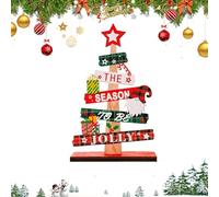 Jongyumo Petit Sapin de Noël en Forme de Lettre | Sapin de Noël Artificiel pour Table - Décoration Festive en Bois pour Rassemblement Bureau Maison Fête Activités