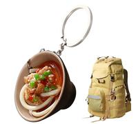 Jongyumo Porte-clés alimentaire mignon simulé, nourriture miniature pour cadeaux de fête, cadeaux de Noël, accessoires pendentifs, jouet clé pour les amateurs de pâtes, chambre, sac à dos, Bol blanc,