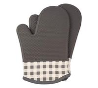 Jonhen Gants de Cuisine résistants à la Chaleur avec Doublure en Coton et Silicone pour Cuisine, pâtisserie, grillades, Barbecue, Gris, Taille L