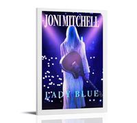 Joni Mitchell Poster mural sur toile avec impression esthétique, poster d'art moderne pour salon 50 x 75 cm avec cadre