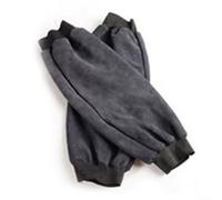 Jonikuper 1 paire de manchons de soudage en cuir pour protection contre la chaleur et les flammes, cuir de vache fendu robuste avec sangles réglables et poignets élastiques, 20 cm x 46 cm, 1 paire