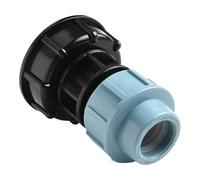 Jonikuper Adaptateur de réservoir IBC S60x6 vers raccord de tuyau en polyéthylène MDF avec filetage BSPF, sortie 20/25/32 mm pour systèmes de tuyau d'arrosage (25 mm)