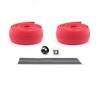 Jonikuper Bande de guidon en silicone avec design antidérapant et absorbant les chocs pour vélos de route, noir et rouge, longueur 1520 mm (rouge)