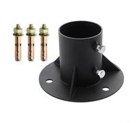 Jonikuper Base de poteau de clôture en acier robuste avec boulons d'extension pour boîte aux lettres et poteaux de drapeau - Noir, compatible avec poteaux de 65 mm et 78 mm de diamètre (78 mm)