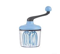 Jonikuper Batteur à œufs à manivelle et fouet avec séparateur, mélangeur manuel polyvalent en plastique léger pour mélanger la pâte, faire mousser le lait et fouetter les œufs (bleu)
