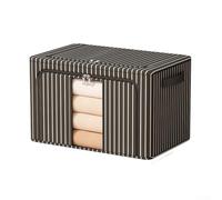 Jonikuper Boîte de rangement pliable avec tissu Oxford et cadres en acier, imperméable et résistant à l'humidité, boîte de rangement en tissu Oxford pour usage domestique (100 L, rayures noires)