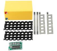 Jonikuper Boîtier de batterie 12 V 7 Ah pour 18 650 cellules avec bandes de nickel - Boîte de rangement 3 x 7 pour batterie à monter soi-même, matériau ABS en vert/bleu/noir/jaune (jaune)