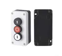 Jonikuper Boîtier de commande d'alimentation à bouton-poussoir IP65 avec interrupteur d'arrêt de 22 mm, boîtier de commande monté en surface compatible avec câblage de 6 à 12 mm pour industriel (A)