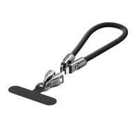 Jonikuper Câble USB-C vers USB-C 240 W 5 A à charge rapide avec cordon tour de cou, transfert, construction en nylon + alliage de zinc, cordon portable de 30 cm pour voyage (noir)