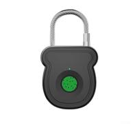 Jonikuper Cadenas à empreintes digitales pour portes, armoires et bagages - Rechargeable par USB-C, capacité d'empreintes digitales, construction ABS + acier, reconnaissance rapide de 0,5 s, noir