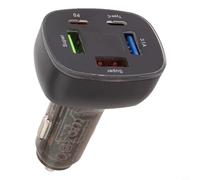 Jonikuper Chargeur de voiture 95 W 5 ports adaptateur de charge rapide avec 3 sorties USB et 2 sorties PD, puissance totale de 120 W, affichage numérique de la tension, compatible avec .0, compatible