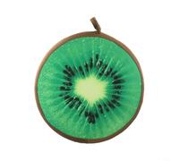 Jonikuper Coussin décoratif rond en forme de fruit pour décoration de maison et de jardin - Peluche avec impression sur une face - 33 cm de diamètre - Pastèque/jaune (pour)