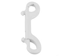 Jonikuper Crochet à clip à double extrémité pour plongée sous-marine, 90 mm en acier inoxydable avec fonctionnement manuel, compatible avec les BCD et les équipements de plongée (blanc)