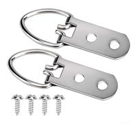 Jonikuper D pour anneaux de suspension avec vis en acier inoxydable - Kit de suspension robuste pour décoration murale, design à 2 trous et 3 trous, lot de 10 ou 50 (2 trous, 10 pièces)