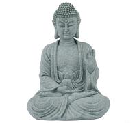 Jonikuper Décoration de jardin Bouddha assis en résine pour extérieur et intérieur - Style zen - Statue de pelouse - Finition grès - 4 x 8 x 12 cm (A)