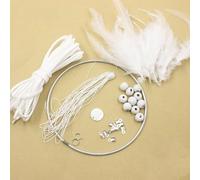 Jonikuper DIY Dream Catcher Kit Crochet Plume et Perles en Bois pour Décoration Murale Suspendu Décoration Maison Chambre Salon
