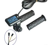 Jonikuper E-For Poignée d'accélérateur de vélo avec écran LCD pour vélos électriques 36 V 48 V 60 V 72 V Câble de 170 cm Capteur Hall 6 broches Contrôle de vitesse ABS (C)