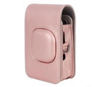 Jonikuper Étui de protection rétro en cuir PU pour appareil photo Fujifilm Instax Mini Liplay, avec bandoulière réglable et capuchon amovible (rose)