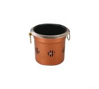 Jonikuper Faitout d'extérieur en acier inoxydable de style coréen avec réchaud à combustible conçu pour faire bouillir, griller et brochettes de barbecue avec caractéristiques coupe-vent (doré, 19 cm)